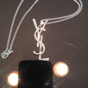 Silver letter necklace